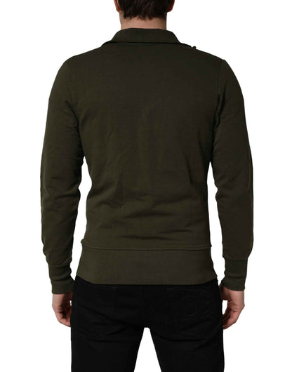 MilitaryGreen HalfZip Sweatshirt Sweater