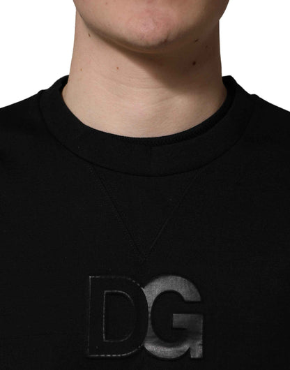 Black Cotton DG Men CrewNeck Pullover Sweater