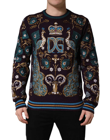 Bordeaux Cashmere Crown Embroidered Sweater