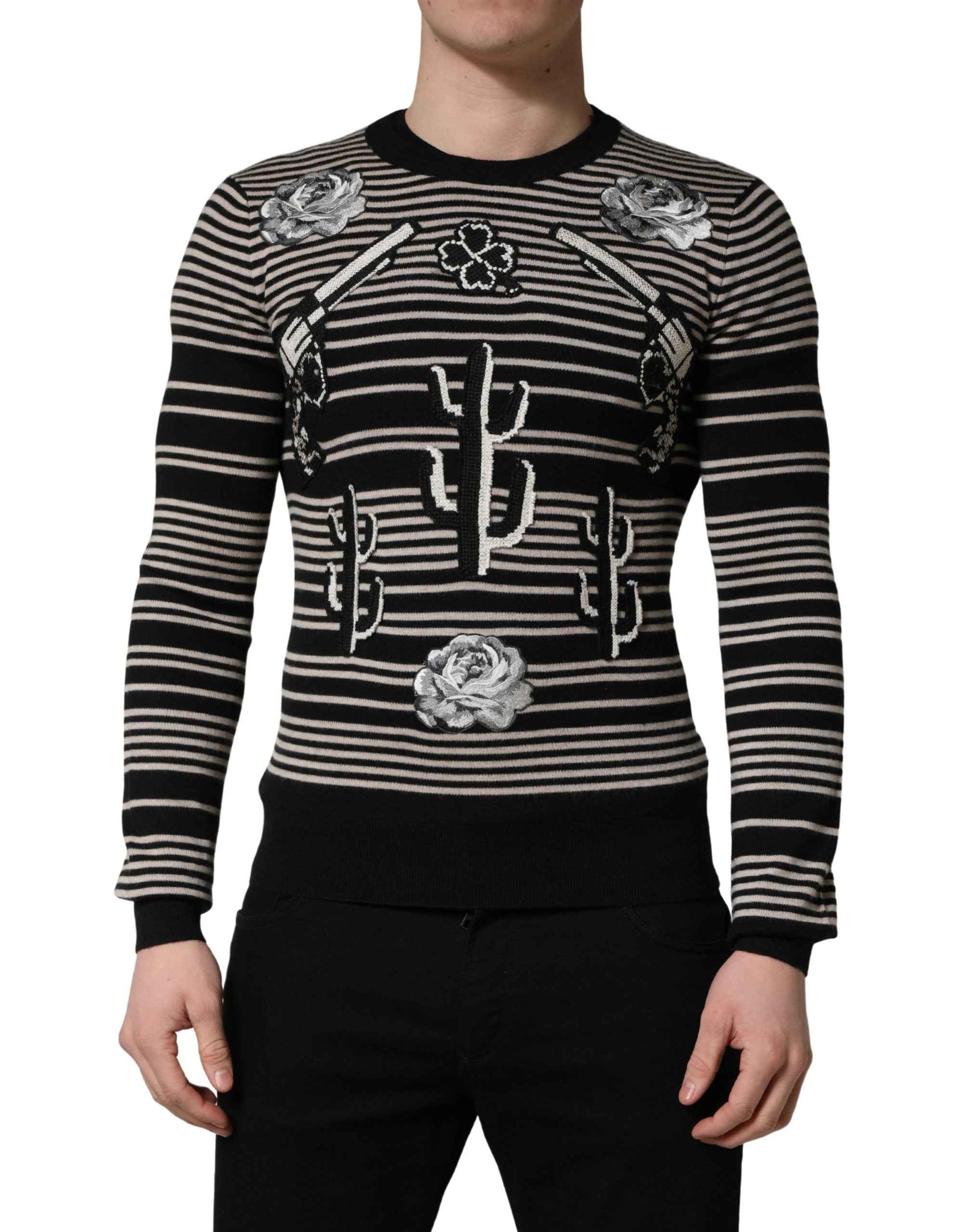 Multicolor Cashmere Striped CrewNeck Sweater
