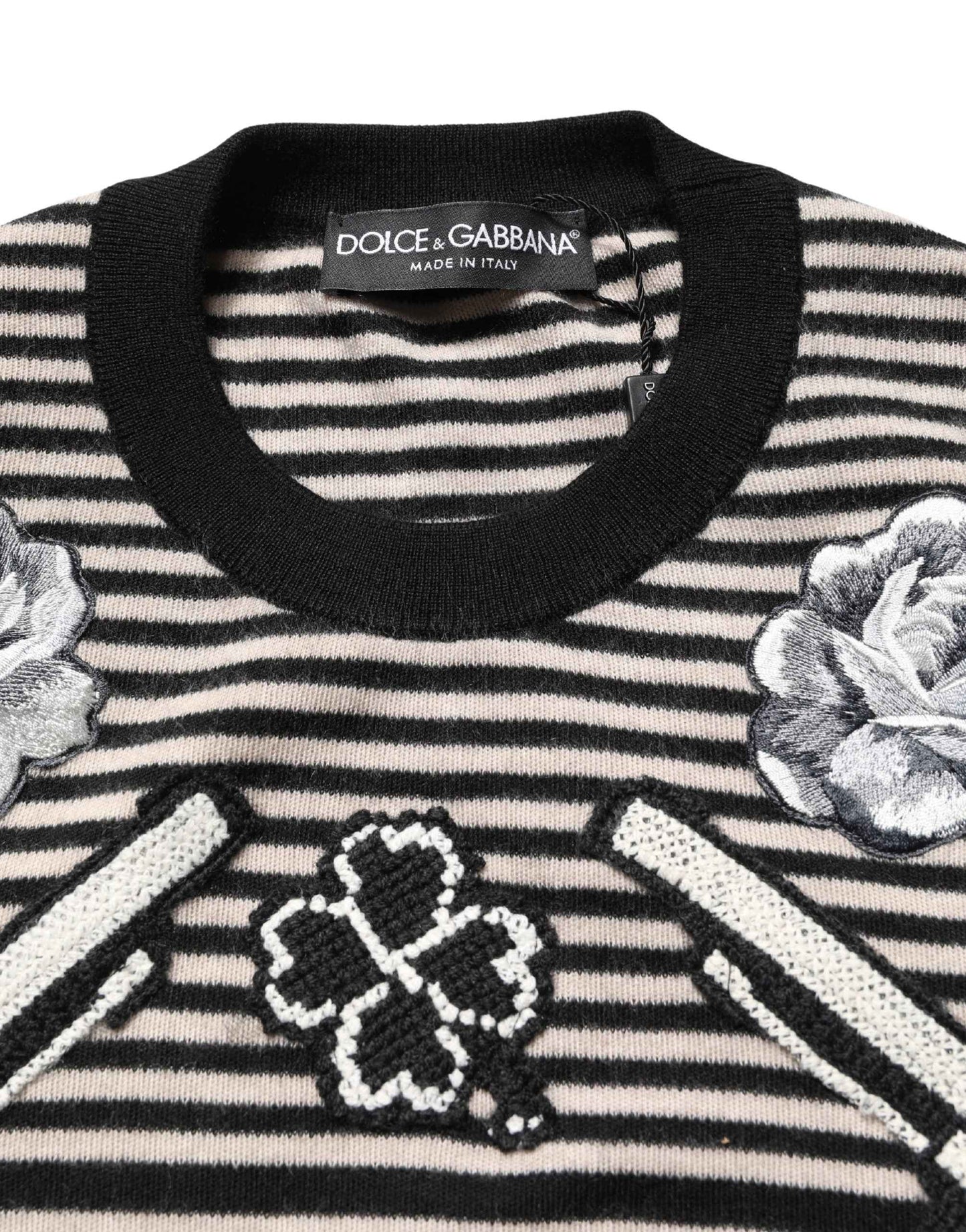 Multicolor Cashmere Striped CrewNeck Sweater