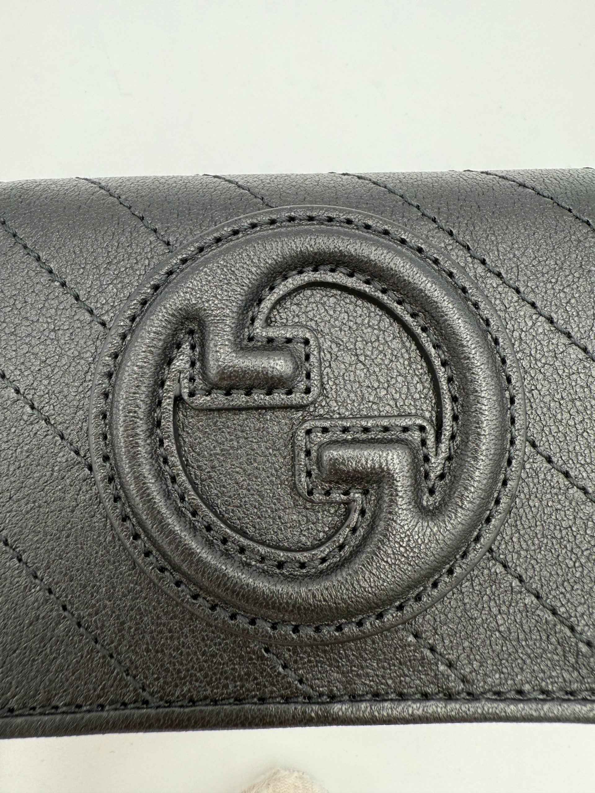 GUCCI GG BLONDIE Black Compact Wallet
