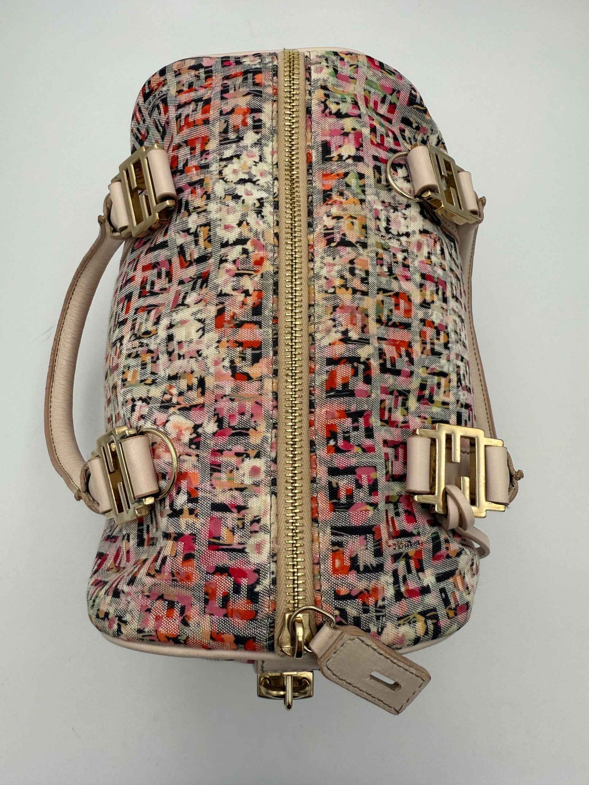 FENDI FF Canvas Fiori Handbag