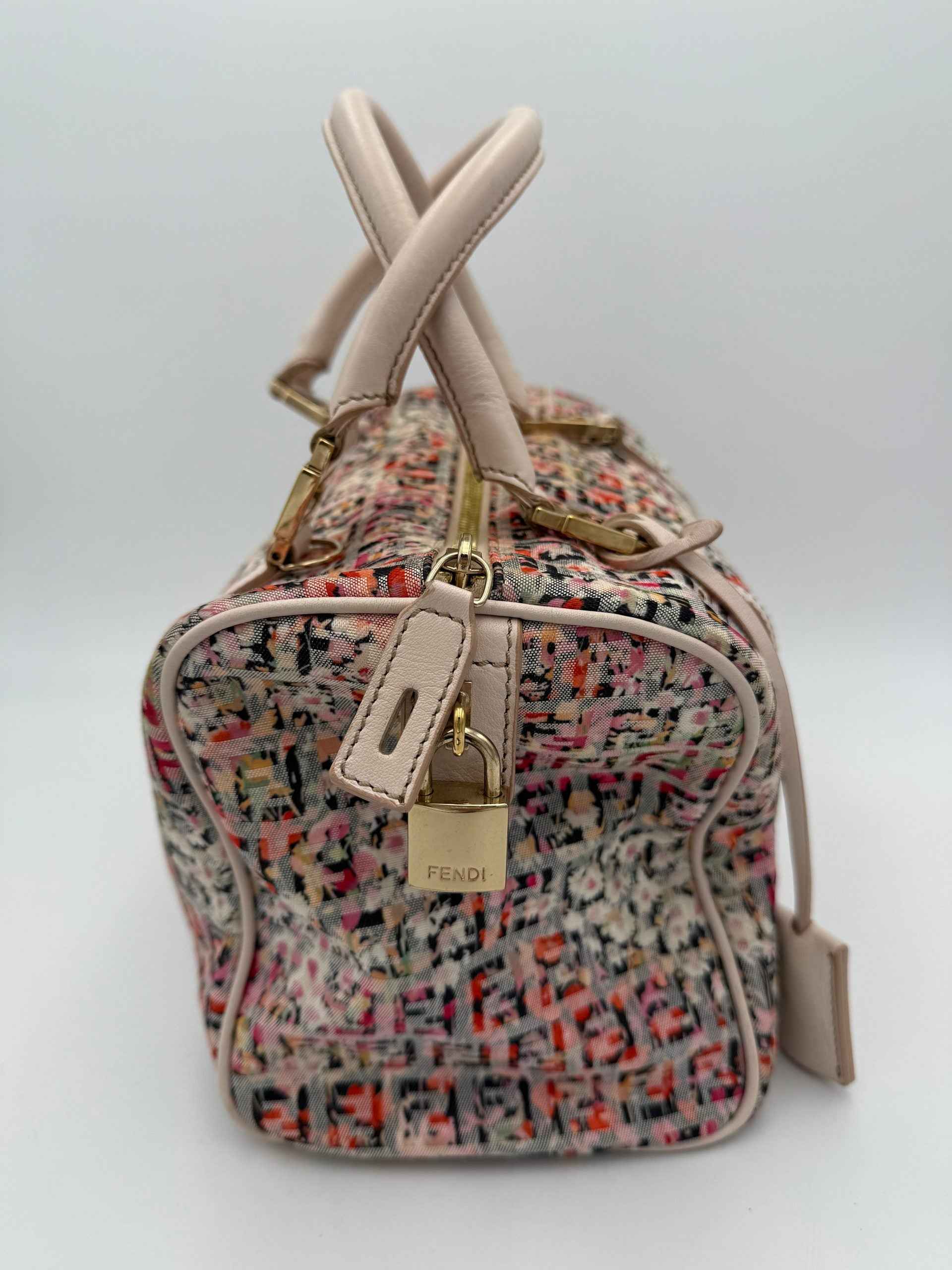 FENDI FF Canvas Fiori Handbag