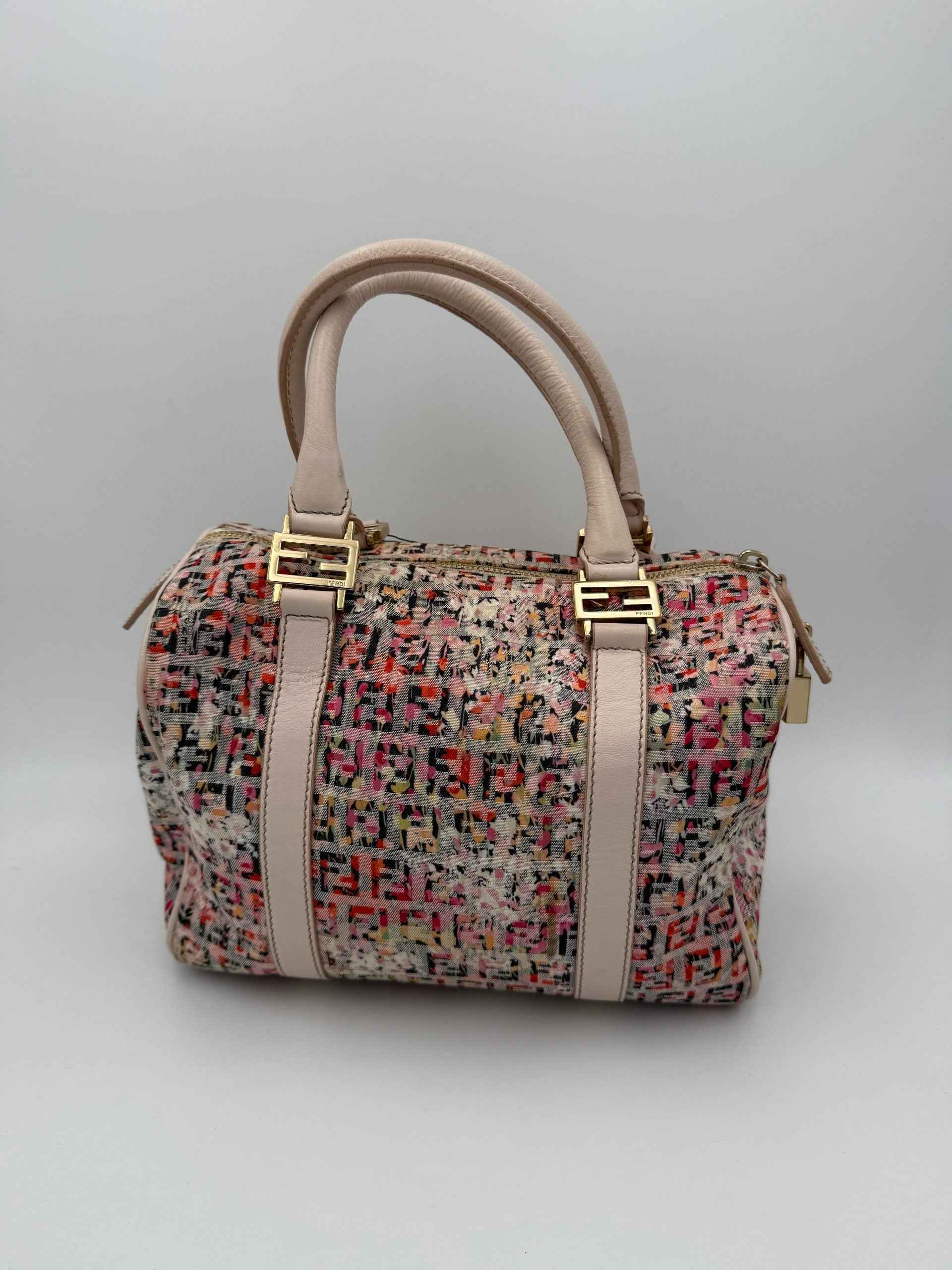 FENDI FF Canvas Fiori Handbag