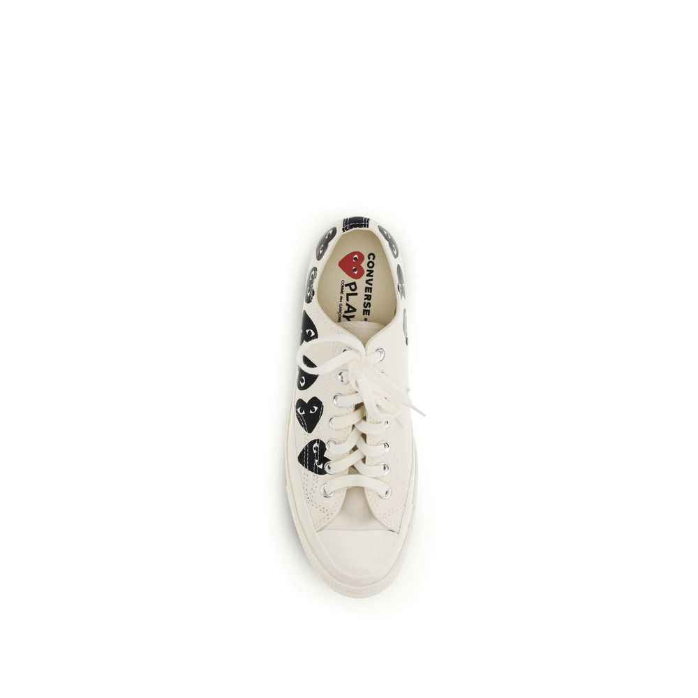 White Canvas Low Top Sneakers