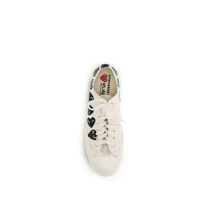 White Canvas Low Top Sneakers