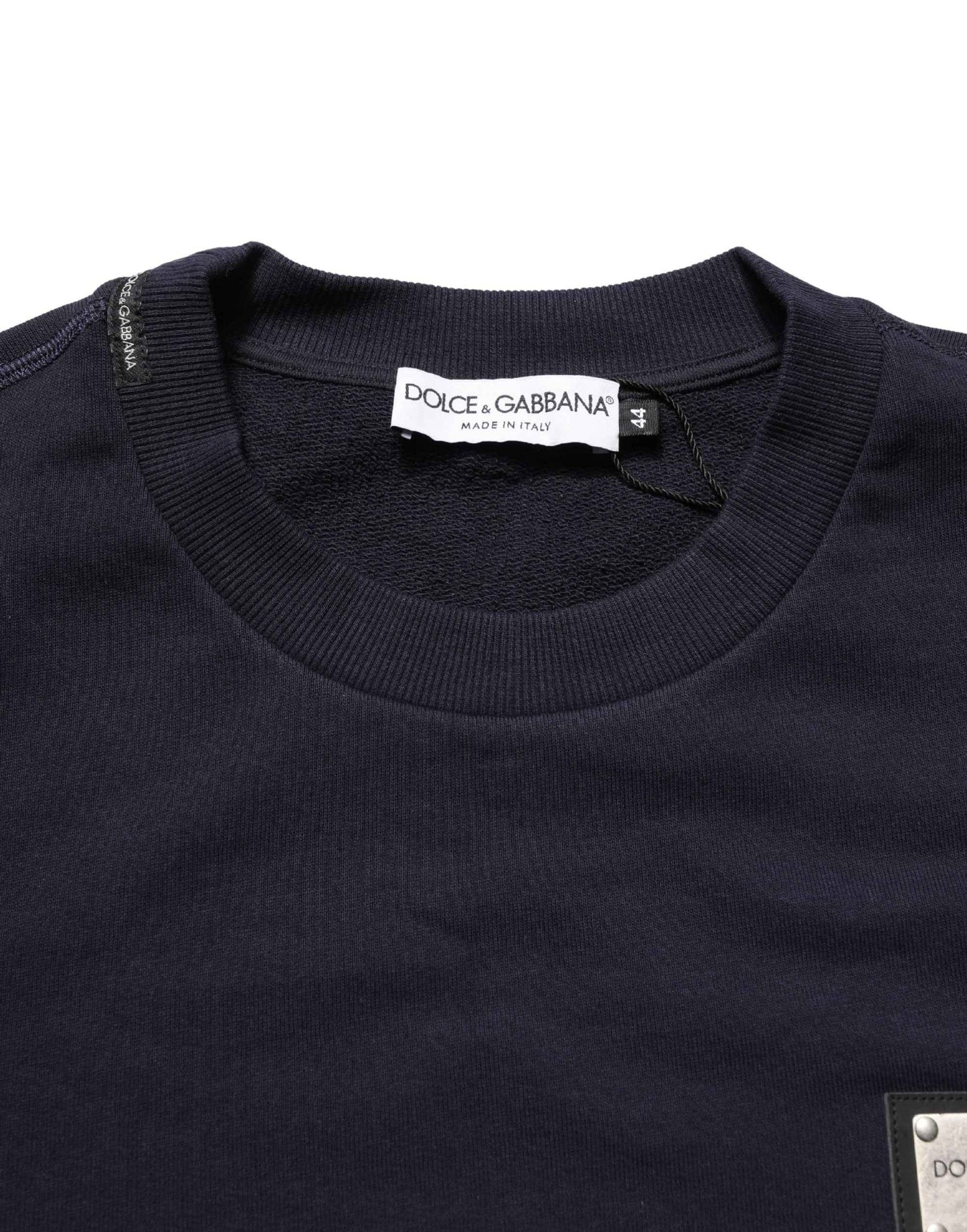 Black Logo Plaque Jersey Sweatshirt Cotton Sweater