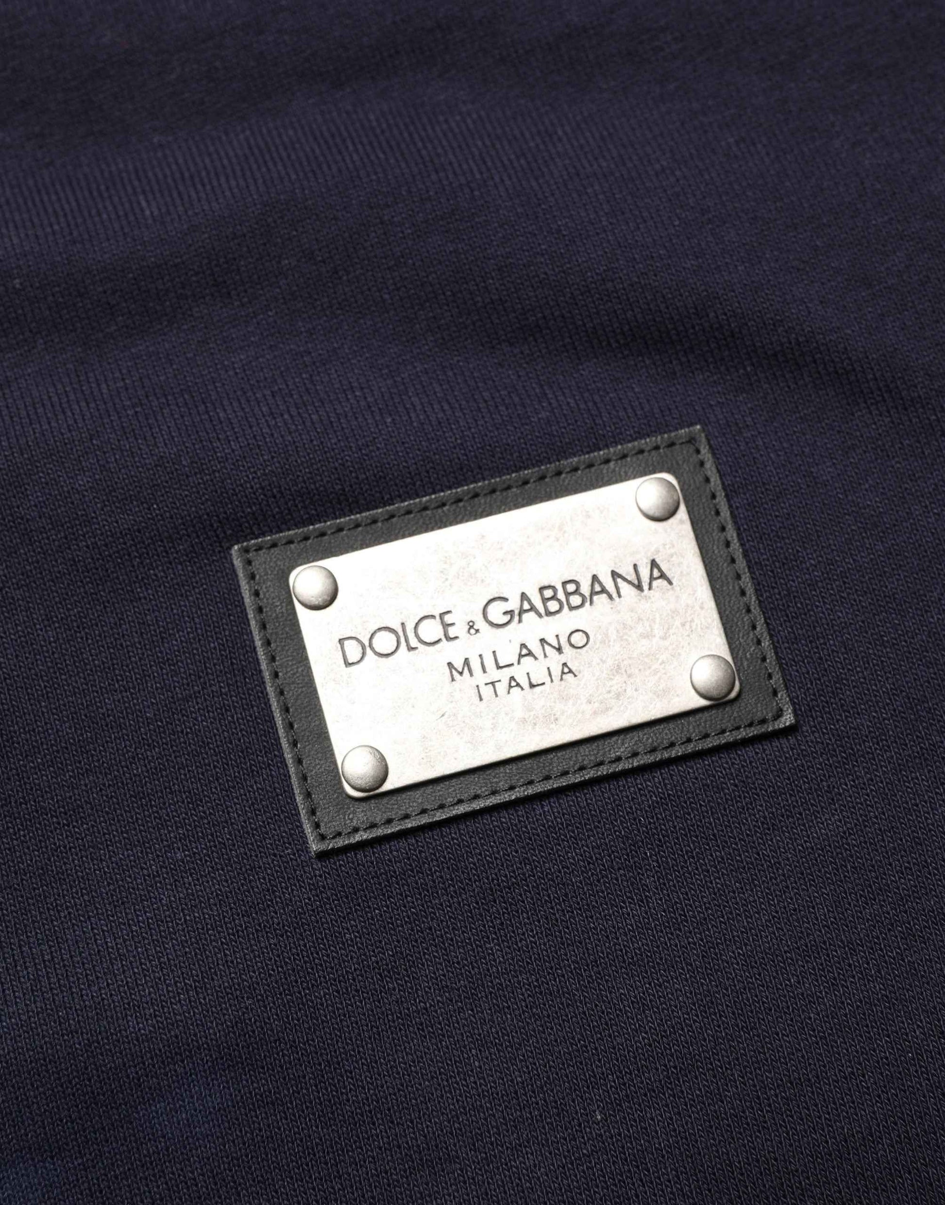 Black Logo Plaque Jersey Sweatshirt Cotton Sweater