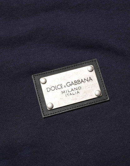 Black Logo Plaque Jersey Sweatshirt Cotton Sweater