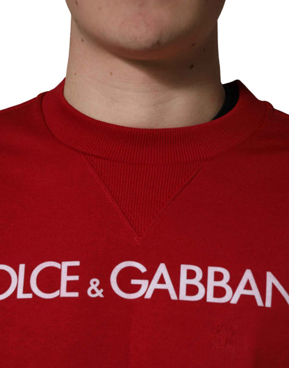 Red Cotton DG Logo Jersey Sweatshirt Sweater