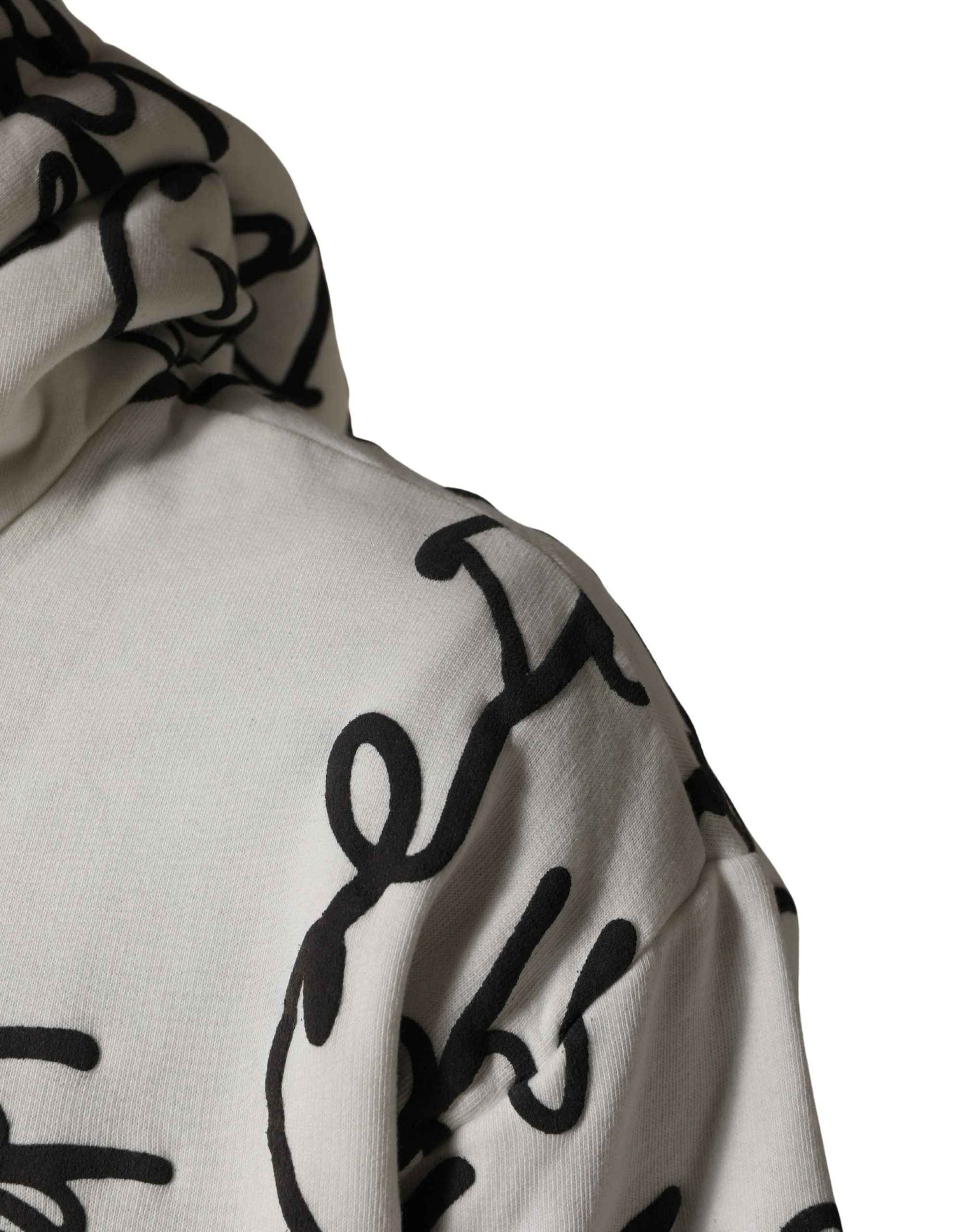 White Script Logo Print Cotton Sweatshirt Sweater