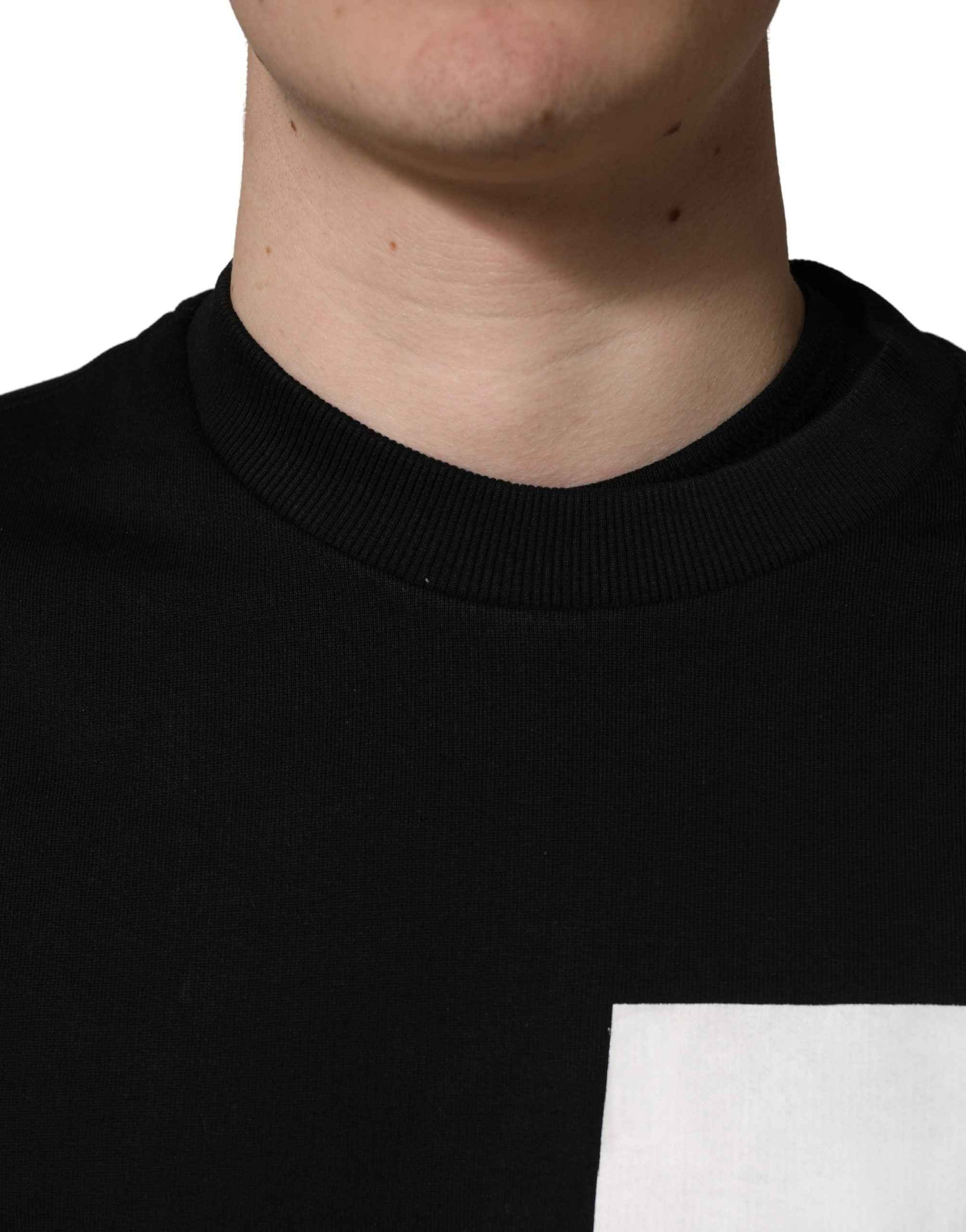 Black Logo Milano Cotton Sweatshirt Sweater