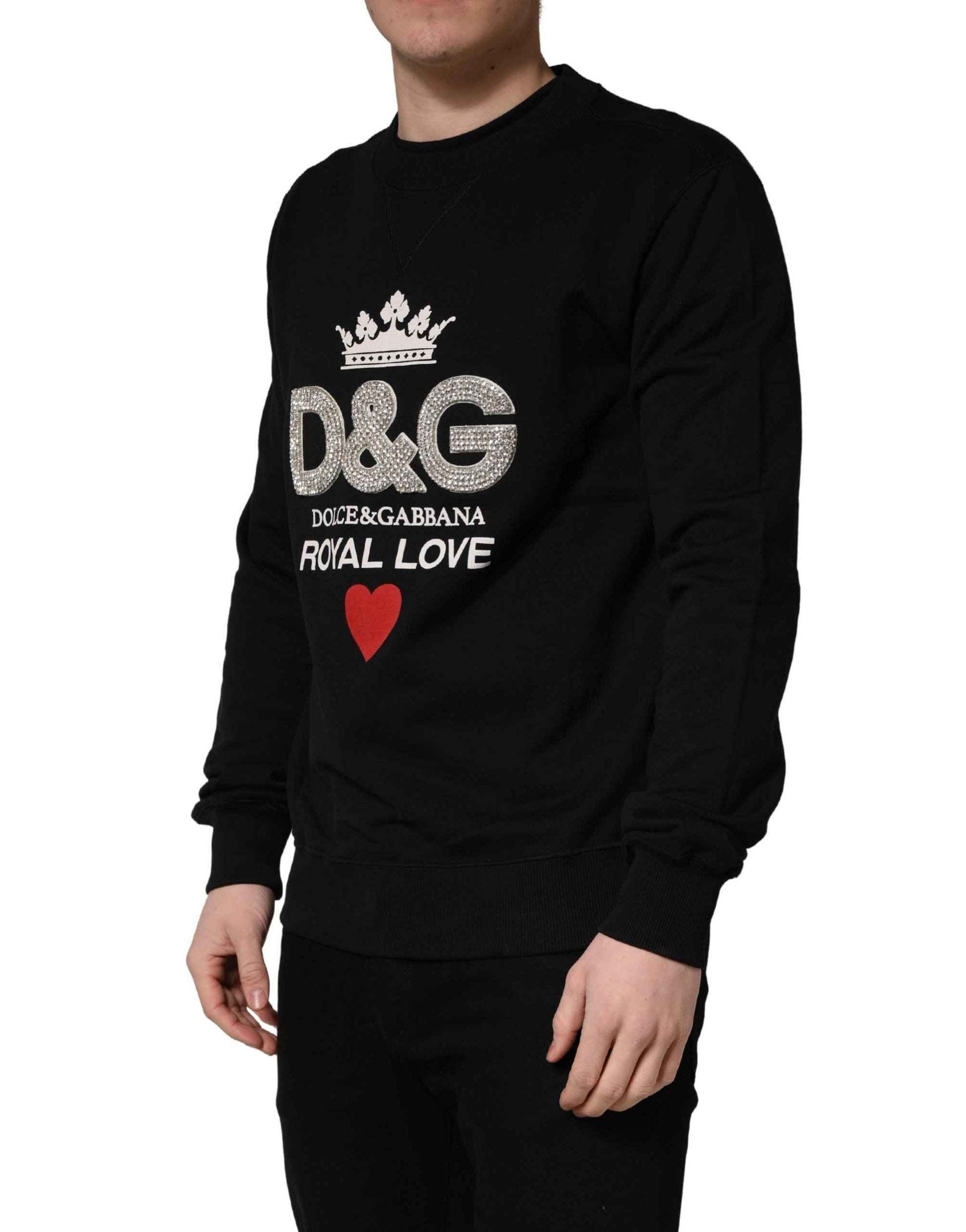 Black Embellished Cotton Sweatshirt Sweater