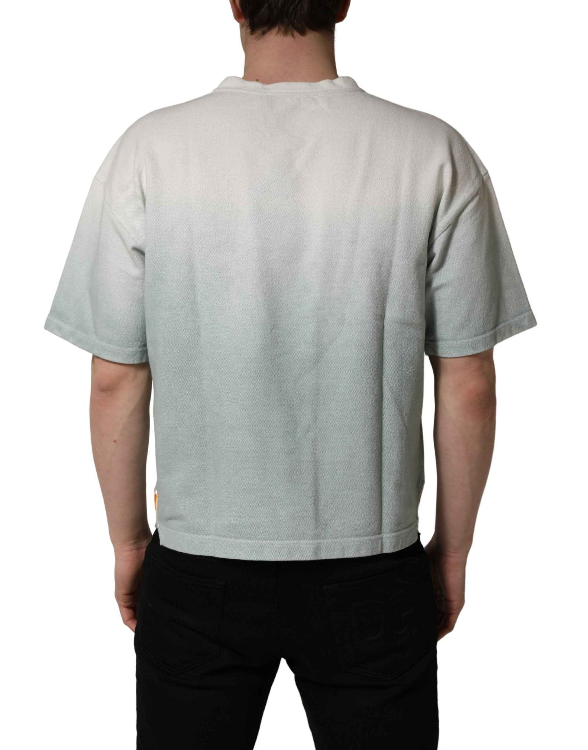 Green Tie-Dye Graphic Print Cotton Crewneck  T-shirt