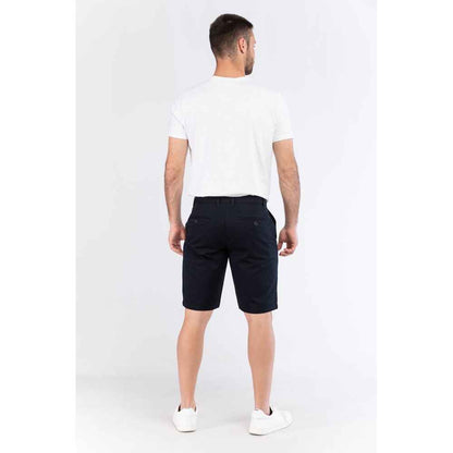 Blue Leather Bermuda Shorts
