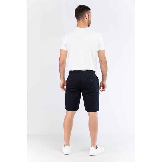 Blue Leather Bermuda Shorts