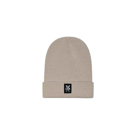 Beige Polyacrylic Beanie