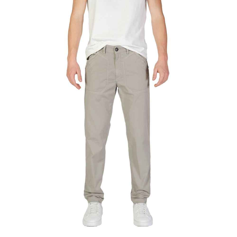 Gray Cotton Casual Pants