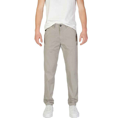 Gray Cotton Casual Pants