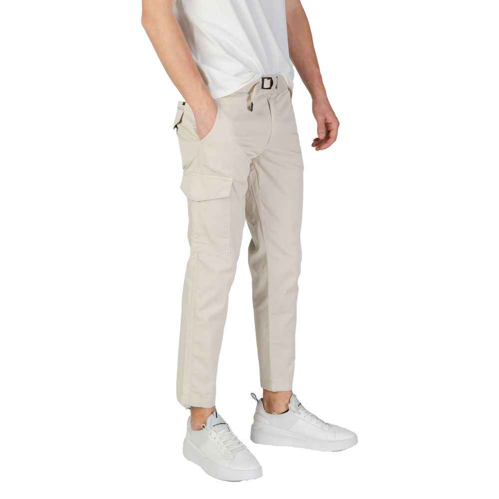 Beige Cotton Cargo Pants