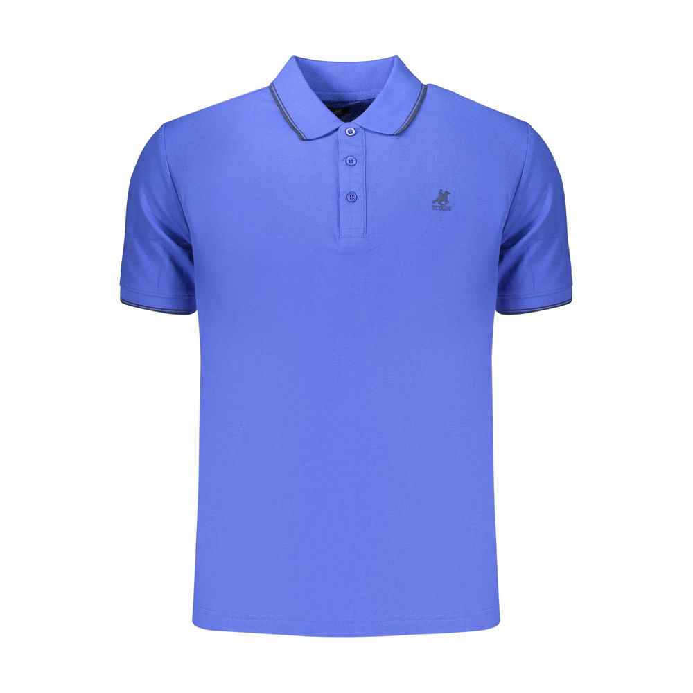 Blue Cotton Men's Polo Shirt
