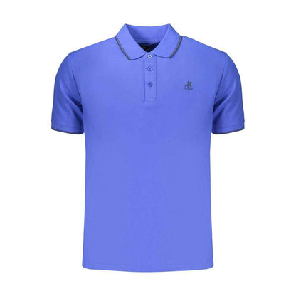 Blue Cotton Men's Polo Shirt