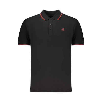 Black Cotton Men Polo