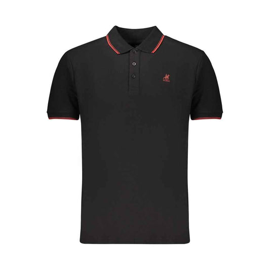 Black Cotton Men Polo