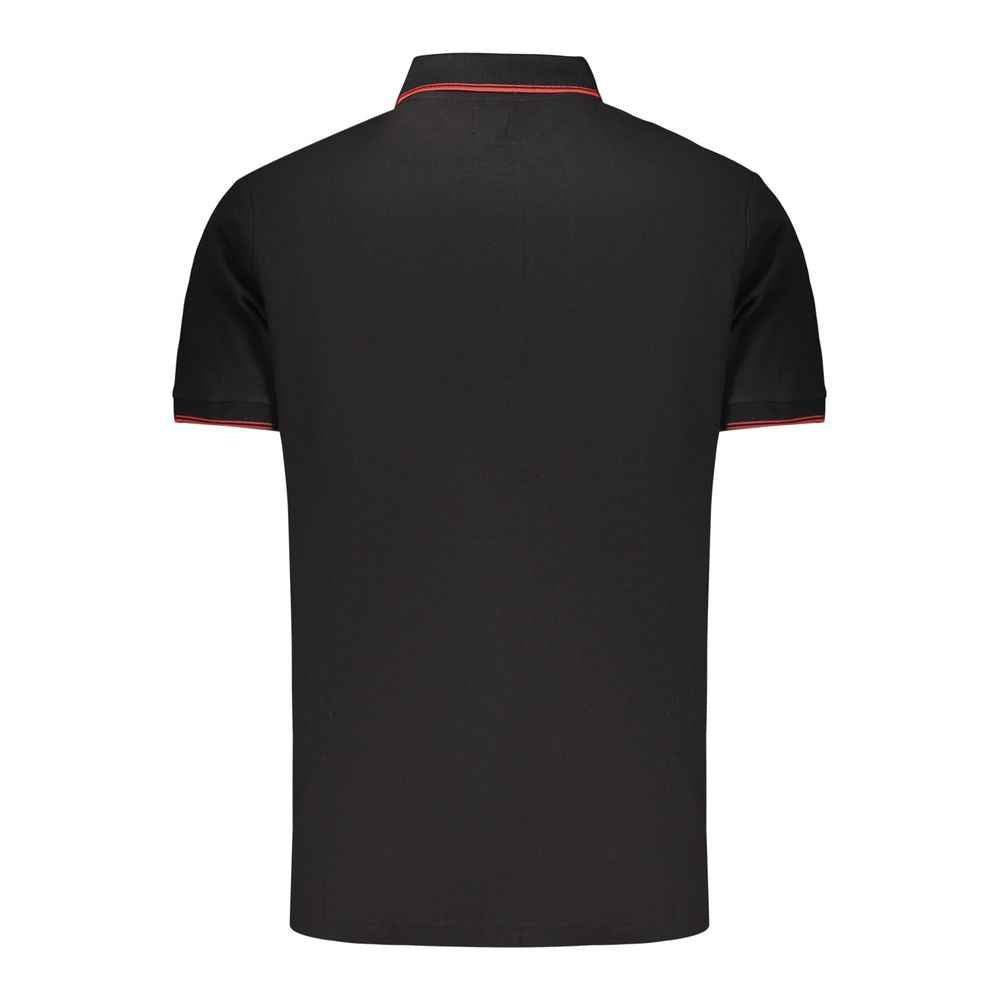 Black Cotton Men Polo