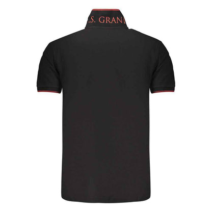 Black Cotton Men Polo
