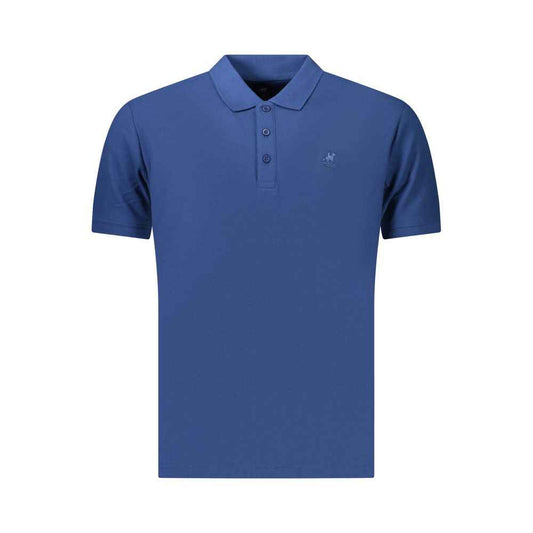Blue Cotton Mens Polo