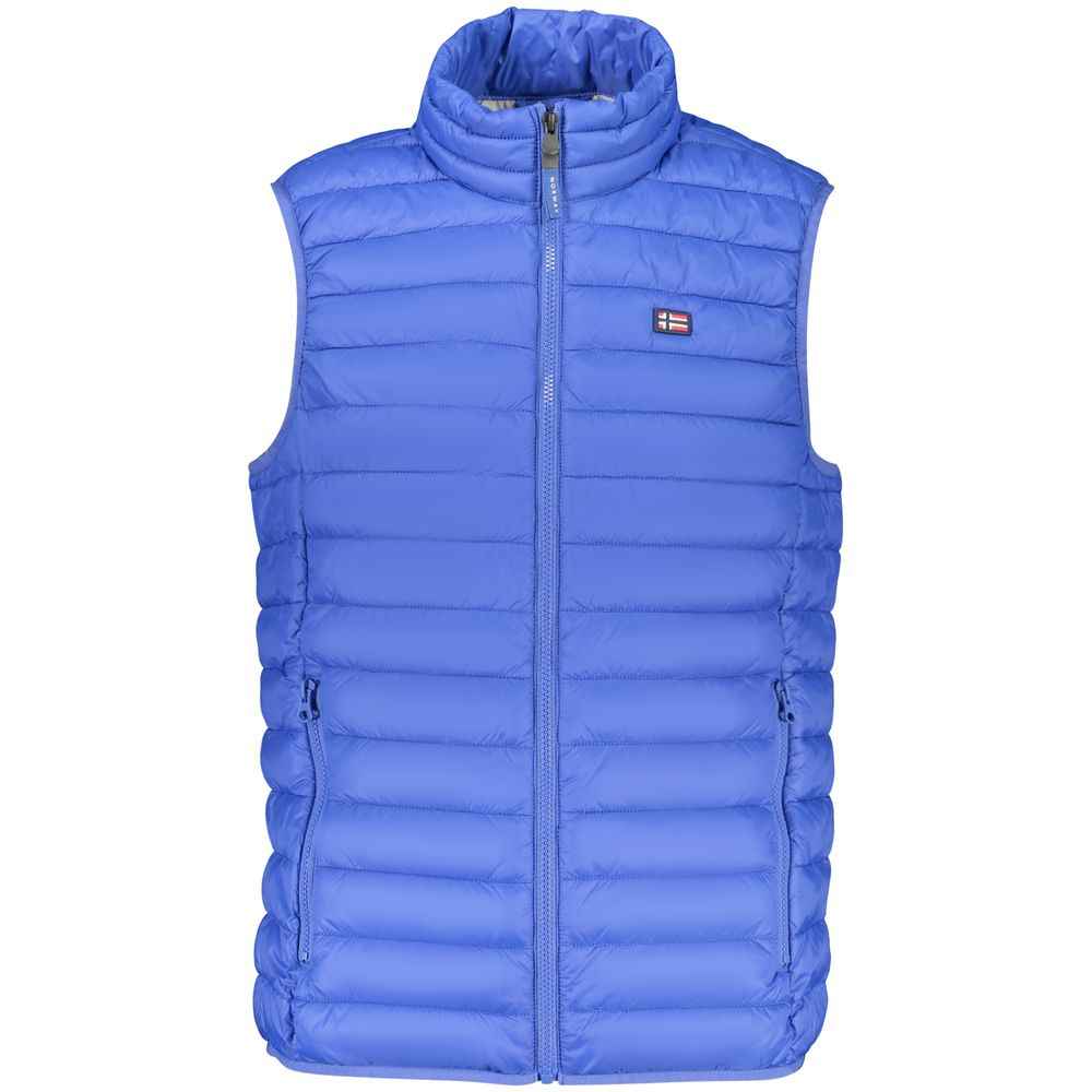 Blue Polyester Men's Vest