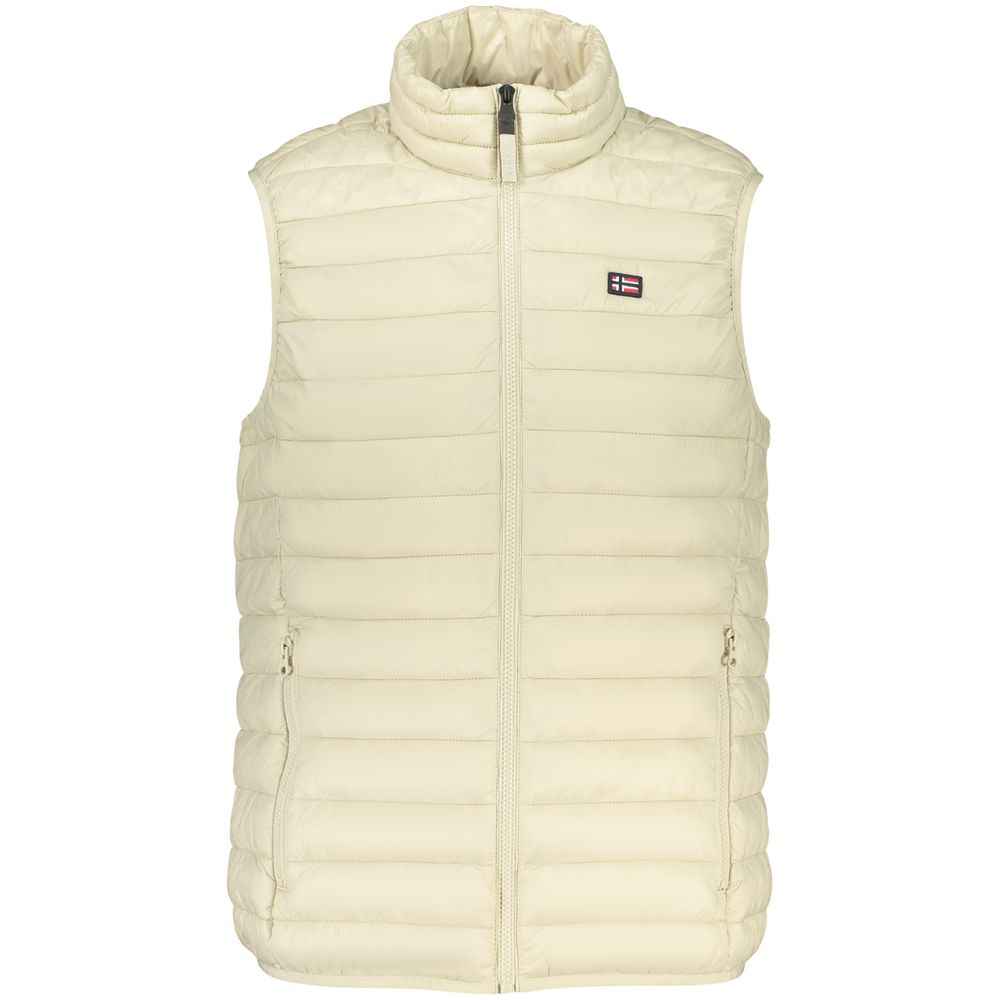 Beige Polyester Mens Vest
