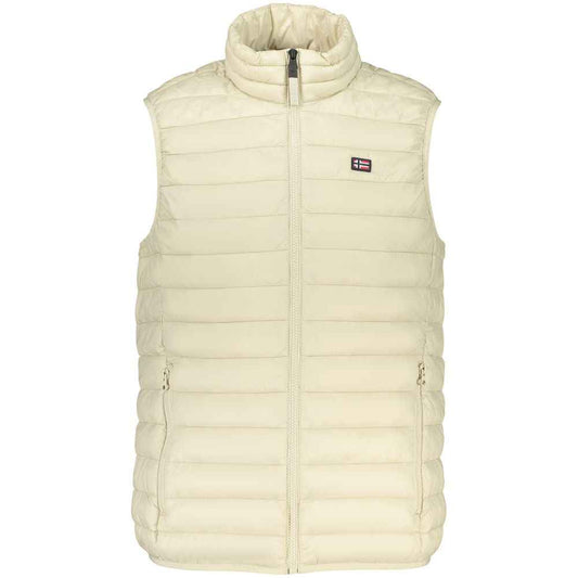Beige Polyester Mens Vest