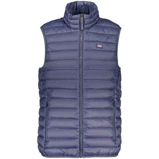 Blue Polyester Men's Jacket