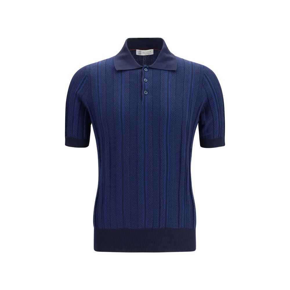 Blue Cotton Polo Shirt