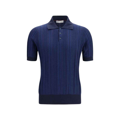 Blue Cotton Polo Shirt