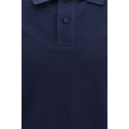 Blue Cotton Polo Shirt