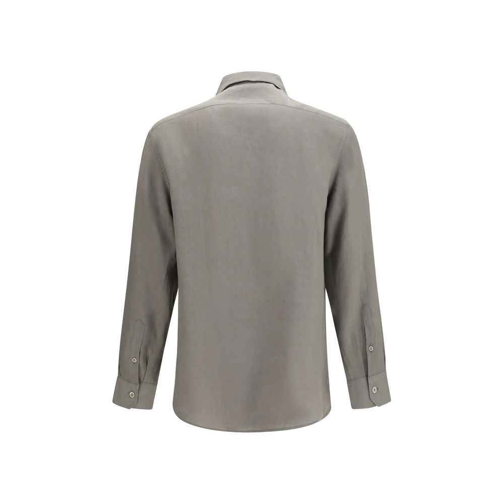 Bicolor Linen Dress Shirt