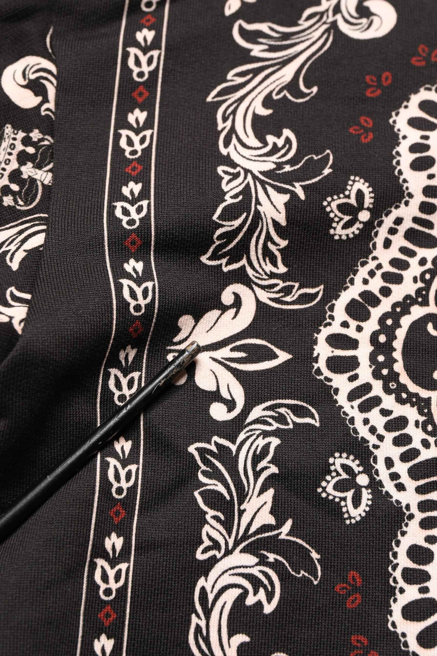 Black Bandana Print Cotton Men Hoodie Sweater