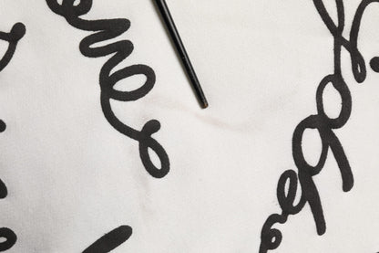 White Script Logo Print Cotton Sweatshirt Sweater