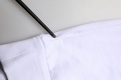 White Logo Print Cotton Hooded Sweatshirt Sweater