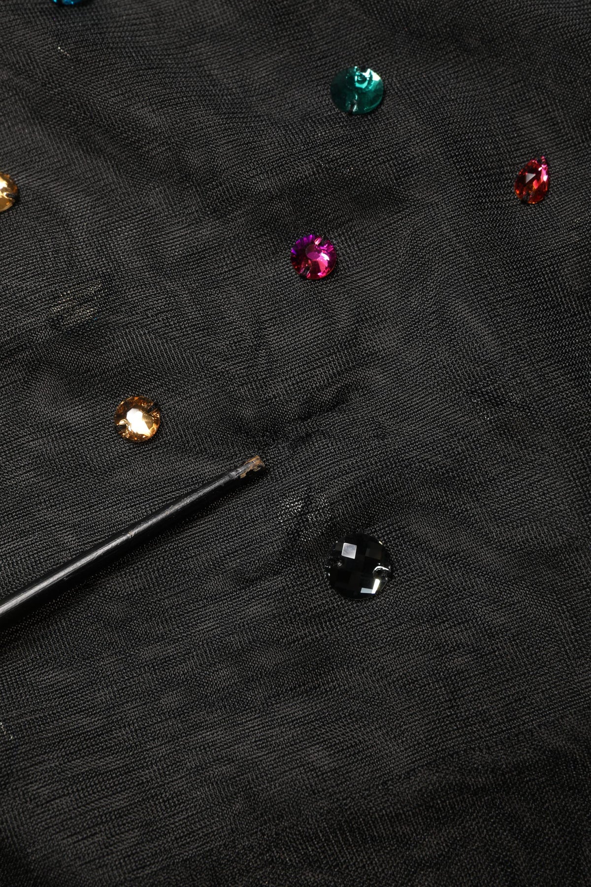 Black Crystal Embellished TurtleNeck Sweater