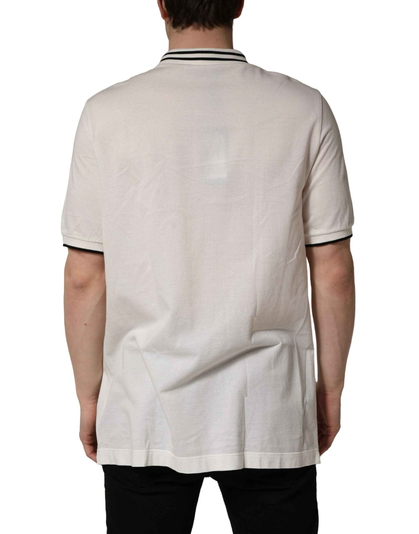 White Logo Plaque Short Sleeve Polo T-shirt