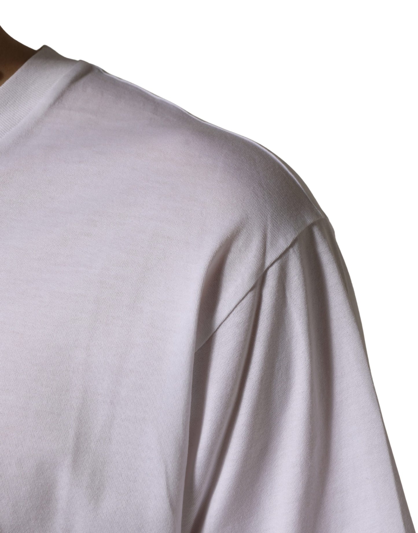 White Oversized Cotton Men Crew Neck T-shirt