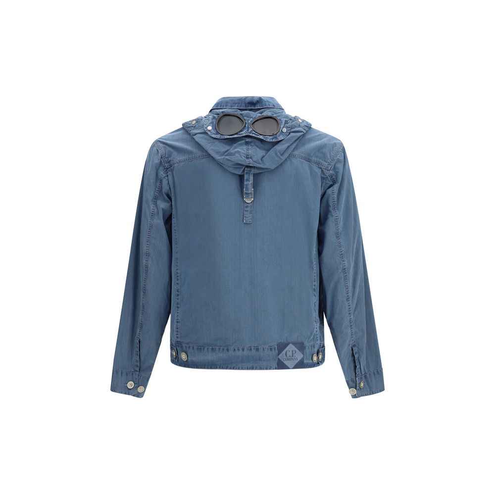 Blue Cotton Full-Length Jacket