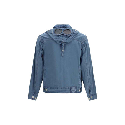 Blue Cotton Full-Length Jacket