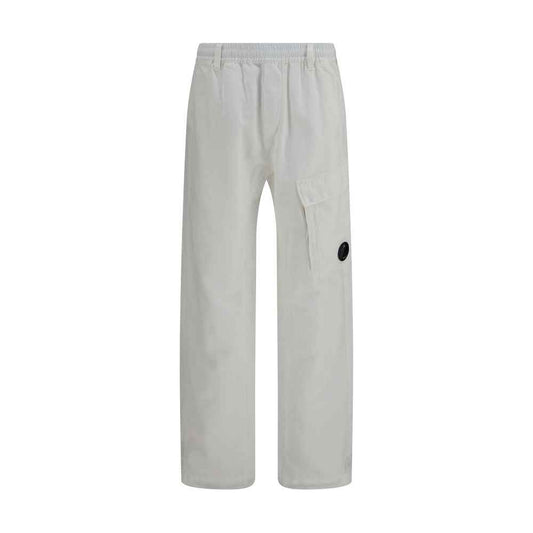 White Cotton Cargo Pants