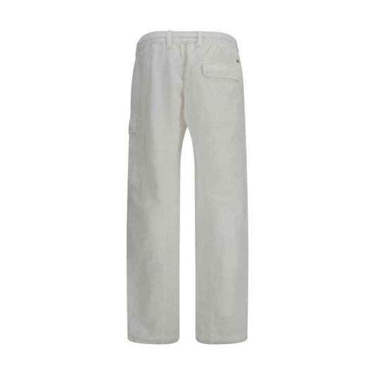 White Cotton Cargo Pants